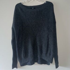 Mossimo Women’s L Charcoal Grey Diagonally Ribbed Boat Neck Sweater